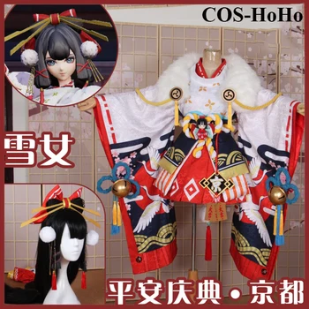 COS-HoHo Anime Onmyoji Yuki Onna Žaidimas Tiktų Šventė, Spalvingas Kimono Vienodas Cosplay Kostiumas Helovinas Šalis Vaidmenį Vaidina Apranga