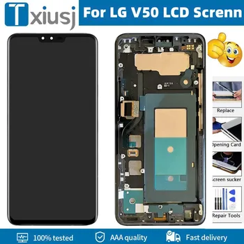 Dėl LG V50 Ekranas ThinQ 5G LCD V450PM V450VMB V500EM V500N Su Rėmu Ekrano Pakeitimas 3D Jutiklinis LCD Full Asamblėjos Remonto Rinkiniai