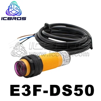 E3F Difuzinis Atspindys Linijiniai Jungiklis E3F-DS50C4 Infraraudonųjų spindulių Jutiklį, Tris Laidus Normaliai Atviras E3F-DS50C2 E3F-DS50P2 E3F-DS50P1