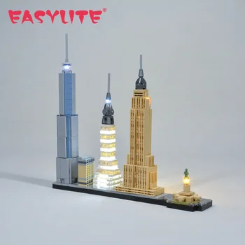 EASYLITE LED Light Up Kit Žaislas 21028 Architektūros Dangoraižį niujorke Blokai Apšvietimas Nustatyti neapima Modelis