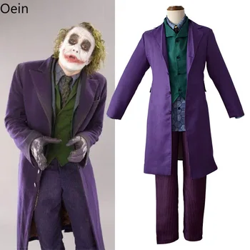 Filmo Joker Cosplay Klounas Kostiumas Kostiumas Išgalvotas Suknelė Marškinėliai, Kailio Striukė, Kelnės 6Pcs
