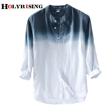 Holyrising Vyrų Lininius marškinius Naujas vasaros vyriškų lininių vyrams, prekės ženklo vyrai gradientas mėlyna s vyras atsitiktinis 18814-5