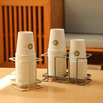 Japonijos Vienkartiniai Popieriaus Puodelio Laikiklis Geležies Arbatos, Kavos Puodelio Balionėlis Stalčiuko Namų Biuro Kavos Stotis Taurės Organizatorius