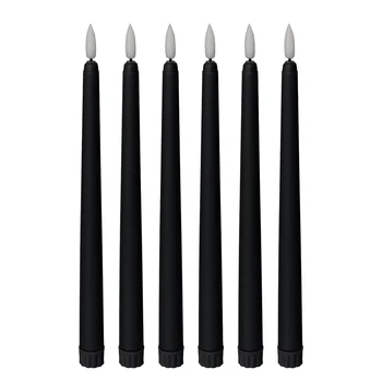 Juodas Kūgio Flameless Žvakės 11 Colių (Apie 27.9 Cm) 6, Baterija Su Viko Laiko Nustatymas