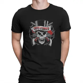 Juokingi Skrybėlę Kaukolė Derlius, T-Marškinėliai Vyrams, O Kaklo, 100% Medvilnės Marškinėliai Guns N' Roses 