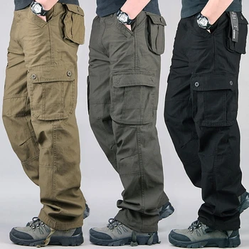 Karinis Taktinis Krovinių Kelnės Safari Darbo Kelnės Multi-kišenės, 100% Medvilnės Pėsčiųjų Sprots Lauko Vyrams, Atsitiktinis Laisvas darbo drabužiai