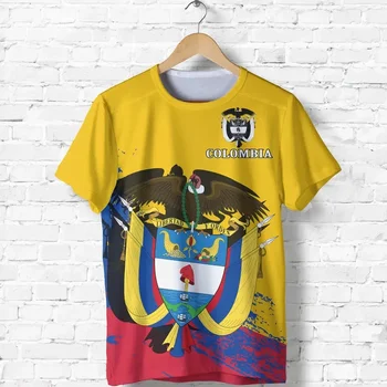 Kolumbijos Vėliava, T-marškinėliai Vyrams, Moterų Topai Vasaros marškinėliai Street Harajuku Negabaritinių marškinėliai Sporto Atsitiktinis trumparankoviai