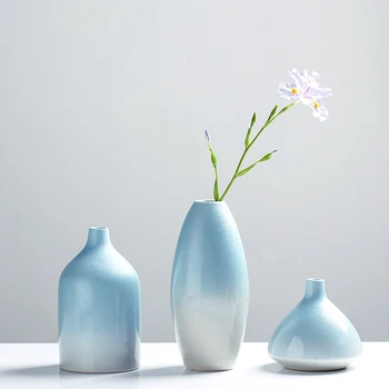 Kūrybinės Keramikos Vaza, Mėlyna Balta Porceliano Darbalaukio Centerpieces Vestuvėms 