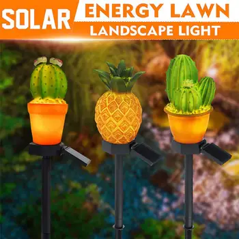 Lauko Sodo Kieme Lempa Saulės Ananasų Kaktusas Žemės Kištuku LED Smaigalys Šviesos Žiedų Formos Saulės Vejos, Pievos Modeliavimas