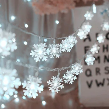LED Snaigė String Žiburiai Kalėdų Pasakos Girlianda Baterija/USB Lauko Sodo Girlianda, Patalpų Kambarį naujieji Metai Apdaila