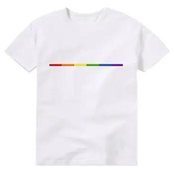 LGBT Paprastų Medvilnės marškinėliai Vaivorykštės Spalvų marškinėliai Vyrams Grafinis Tshirts Stiliaus Humoras Marškinėlius Viršūnes Laisvalaikio Tees Y2k Drabužiai