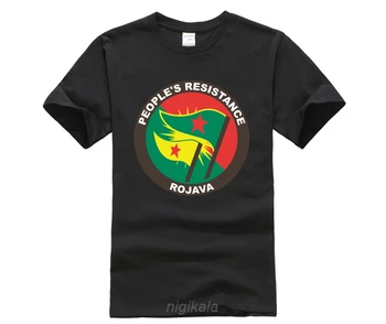Liaudies Pasipriešinimo. Rojava Vyrų Atsitiktinis Mados T-shirt Camisetas Karšto Įdomus Atsitiktinis Spausdinti Tee