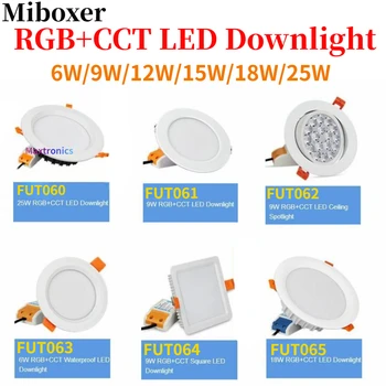 Miboxer RGB+BMT LED Downlight /2.4 G Wifi RF Nuotolinio Valdymo 6W 9W 12W 15W 18W 25W 16 Milijonų Ryškumas BMT Reguliuojamas Akiratyje