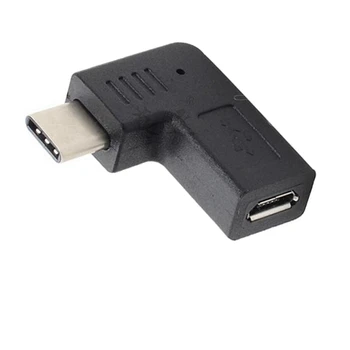 Micro USB, adapteris, moterų ir vyrų C tipo, 90 laipsnių į moterų USB keitiklis, mobiliojo ryšio duomenų sinchronizavimo apkrovos