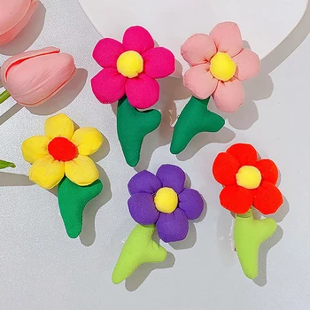 Mielas Korėjos Gėlių Plaukų Clips Mergaitėms Saldainiai Spalvos Gėlių Staigius Puikus Saldus Apdangalai, Plaukų Aksesuarai