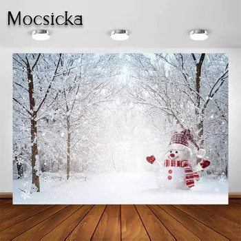Mocsicka Fotografijos Fone Portretas Augintiniai Žiemos Baltos spalvos Blizgučiai Sniego Miško Fone Sniego, Foto Studija, Dekoro Rekvizitai