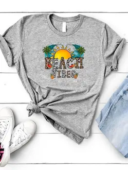 Moteriškų Rūbų, Grafinis marškinėliai trumpomis Rankovėmis Vasaros Paplūdimys Atostogų Kelionės Lady Mados Spausdinti Moterų Marškinėliai Tee