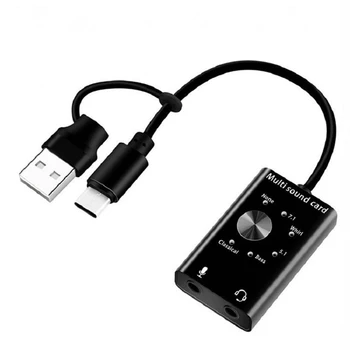 Multi Garso Korta USB 2.0 Tipas C Stereo Mikrofono Adapteris Profesinės Konverteris Laptop Headset PC Garsiakalbis