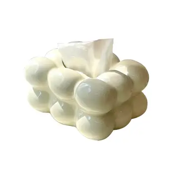 Naudinga Audinių Atveju Namo Apdaila Dekoratyvinis Keramikos Marshmallow Formos Audinio lango Turėtojas Audinių Konteineris Dulkėms