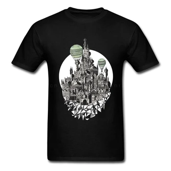 Naujovė vyriški T Shirts Retro Spausdinti Žmogus T-shirt Viduramžių Architektūra Dizaineris Viršūnes Medvilnė Tee Black Marškinėlius Tėvo Diena Streetwear