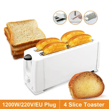 Nerūdijančio Plieno Elektrinis Skrudintuvas Sandwich Maker ES Standartas 220V Duonos Skrudinimas Mašina 4 Skiltelės Kepimo Pusryčiai