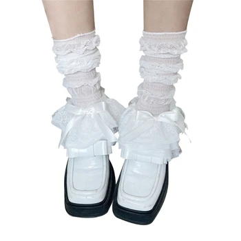 Nėriniai Kojų Šildytuvus Y2K Moterų Tinklinio Kojos Rankovėmis Seksualus Japonijos Kelio Kojinės