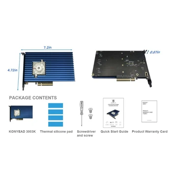 PCIe M. 2 NVME SSD 4 Disko Minkštas Masyvo Plėtros Kortelę 64Gbps Perdavimo Sparta