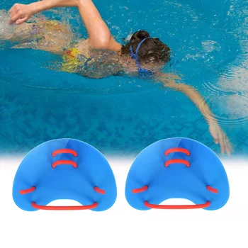 Plaukti Rankas Irklus Plaukti Plėvėtas Plaukimo Mokymo Vertus Irklus su Reguliuojamu Dirželiai 1 poros ir Vyrai ( Mėlyna )
