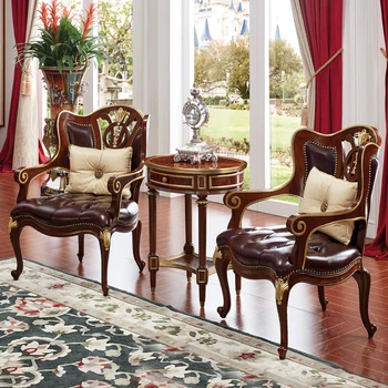 Prabangus Klasikinis italų Stiliaus Antikvariniai Medienos ir Ranka Raižyti Kietos Medienos, klasikinio dizaino fotelis, sofa, kėdė