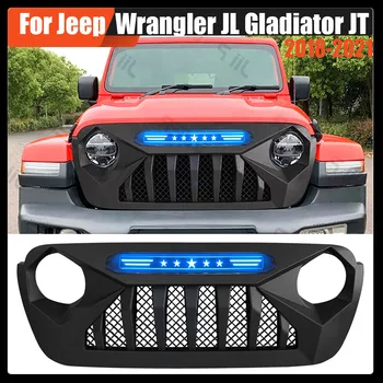 Priekinės Grotelės Akių Grotelės Lenktynių Groteles Offroad Bamperio Grotelės Su Šviesos diodų (LED) Gamyklos Jeep Wrangler JL Gladiatorių JT 2018-2021