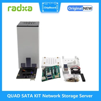 QUAD SATA SKRYBĖLĘ RINKINYS Network Storage Server RINKINYS AVIEČIŲ PI 4
