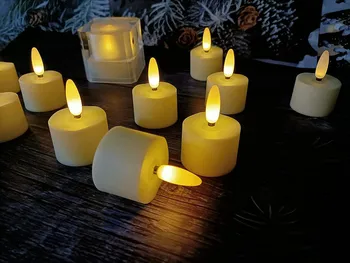 Rinkinys 12 3D Viko Įkrovimo Flameless Mirgėjimas Led TeaLight Žvakė, Lempa, Remote control w/Laikmatis Dekoratyvinis Juostoje Namuose Apšvietimas