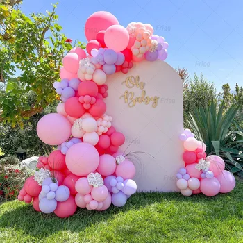 Rose Pink Balionų Girliandą Arka, Rinkinys, Gimtadienio Dekoro Vaikai Vestuvių, Gimtadienio Prekių Baby Shower Dekoro Latekso Ballon