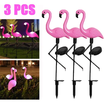 Saulės Flamingo Šviesos IP55 Vandeniui LED Pink Flamingo Kuolo Šviesos Kraštovaizdžio Žemės Lempos Lauko Kelias Sodo Dekoro