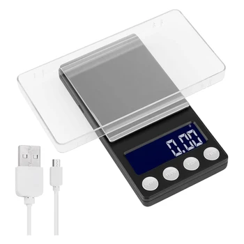 Skaitmeninis Virtuvės Svarstyklės,USB Įkrovimo Kišenėje Skalė 500G/0.01 G Mini Masto Elektroninių Papuošalai Maisto Gramų Masto