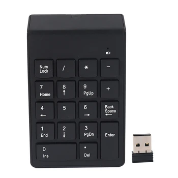 Skaičių Klaviatūra,18 Klavišus Belaidis USB Skaičių Mygtukai Klaviatūra Su 2.4 G, Mini USB, Skaitmeninis Imtuvas, Nešiojamas KOMPIUTERIO Notepad - Bla