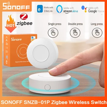 SONOFF SNZB-01P Zigbee Bevielio ryšio Jungiklis Custom Mygtuką, Veiksmas Du-būdas Valdyti Smart Scena EWeLink Kontrolės, Pagal Alexa 
