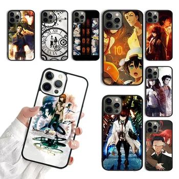Steins Gate Anime Minkštas Telefono dėklas Skirtas iPhone 15 SE2020 11 12 13 14 Pro Max Mini Apima, 