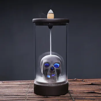 Su LED Keramikos, Rankdarbių Vėjo Krioklys Kaukolė įrašymo įrenginys Home office Arbatos Namai Smilkalų Censer