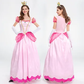 Suaugusiųjų Princess Peach Kostiumas Moterims Cosplay Šalies Helovino Maskaradas Suknelė Drabužiai Moterims Rožinė Išgalvotas Suknelė