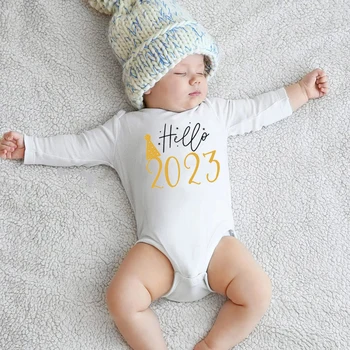 Sveiki 2023 Naujagimiams Kūdikiams ilgomis Rankovėmis Kūdikiams Jumpsuit Tai Mano Pirmasis Naujųjų Metų Kūdikis Berniukų, Mergaičių Naujųjų Metų Ropa Drabužius Dovana