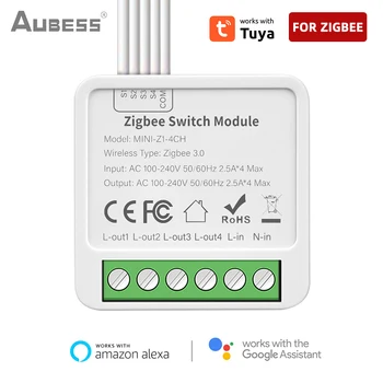 Tenky Tuya Zigbee 2/3/4 Gauja Smart Switch 2 Modulis Būdas Kontrolės Relė Protingų Namų Darbas Su Alexa 