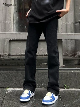 Tiesūs Džinsai Vyrams Stilingas Hipster Kulkšnies Ilgis Europos Retro Stiliaus Kietas Minimalistinis, Paprastas Džinsinio Pavasario Vasaros Pagrindai Harajuku
