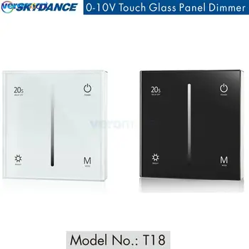 Touch Panel 0-10V LED Dimmer, 110V, 220V, 230V AC 20mA/CH Įvesties Srovės Perjungimo 1 Zone Touch Panel Wall Mount 0-10V Dimeris T18