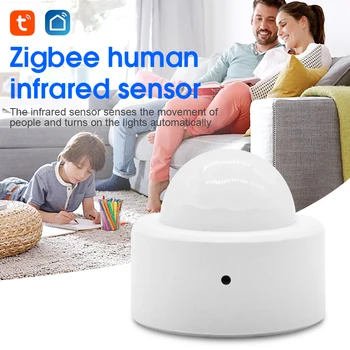 Tuya Zigbee Mini PIR Judesio Jutiklis Zigbee Pir Detektorius Smart Gyvenimo App Stebėti, Apsaugos Signalizacija Paramos Alexa, Google