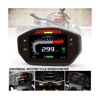 Universalus Motociklas LCD TFT Skaitmeninis Spidometras 14000RPM 6 Pavaros Apšvietimu Motociklo Ridos 1 2 4 Cilindrų