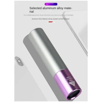 UV LED Žibintuvėlis 365Nm Aliuminio Lydinio Nešiojamų UV Žibintuvėlis Įkraunamas Zoom Tikrinimo Šviesiai Violetinė