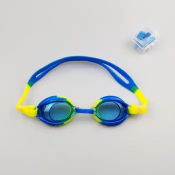 Vaikai Plaukti Akiniai Spalvinga Reguliuojamas Silikono Anti Rūko UV Shield Plaukimo Akiniai, apsauginiai Akiniai Su Ausų kištukų