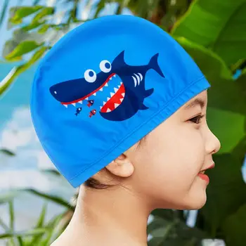 Vaikams Baseinas Skrybėlę Vaikų Greitai-džiovinimo Animacinių filmų Spausdinti Plaukimo kepurė su Ausų Apsauga Didelio Elastingumo Kvėpuojantis Vaikams