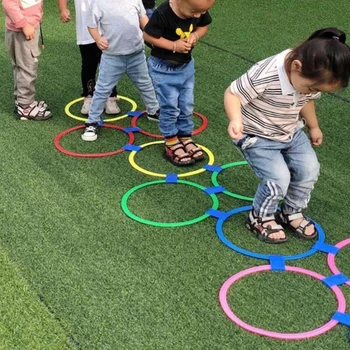 Vaikų Smegenys Žaidimai Hopscotch Šokinėti Ratu Žiedų Rinkinys Vaikams Žaisti Uždarose Lauko Mokymo, Sporto ir Pramogų Žaislas